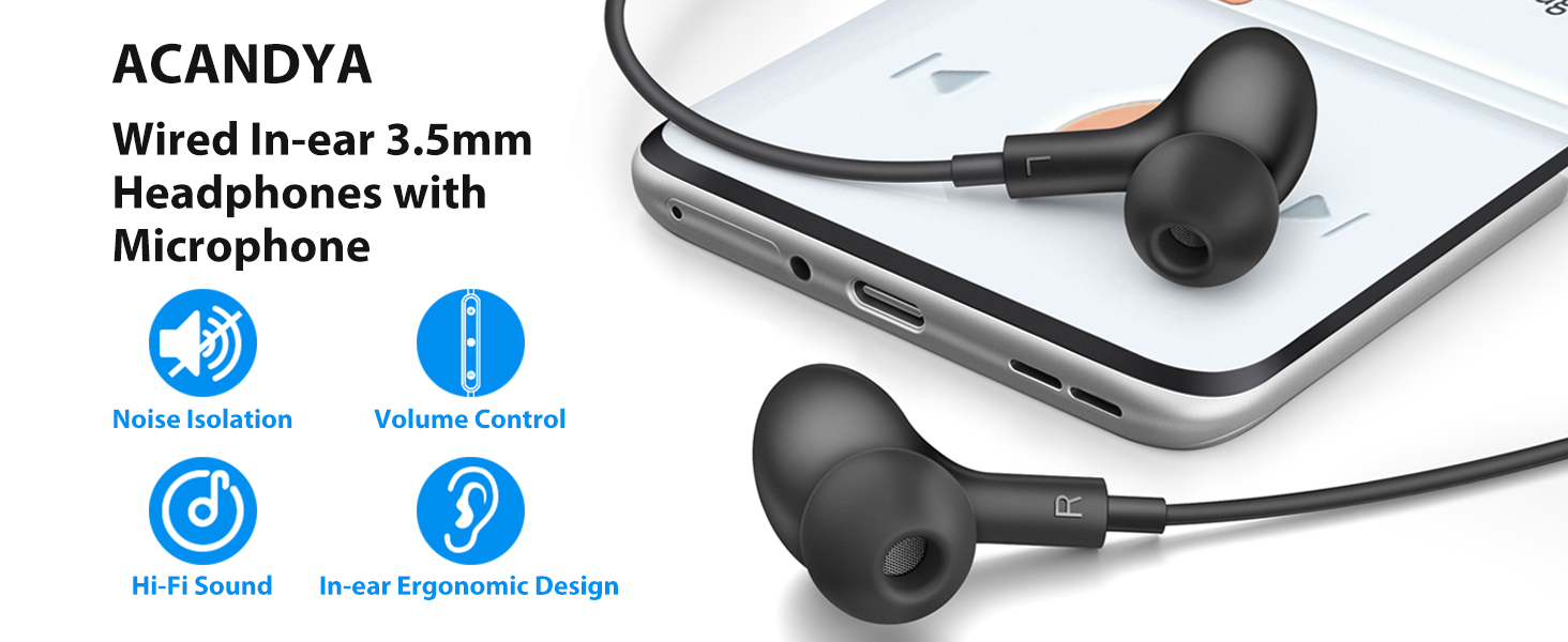 Amazon.com: ACANDYA Wired Earbuds for iPod Chromebook Laptop